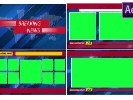Animated Breaking News Green screen Studio